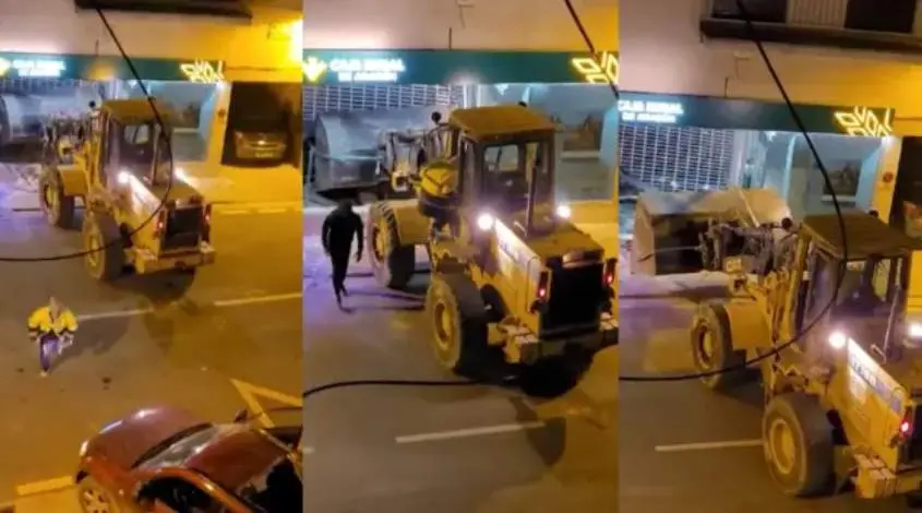 Fotos de los ladrones con la escabadora