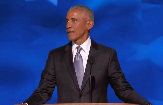 Obama alabando a Biden y Kamala Harris